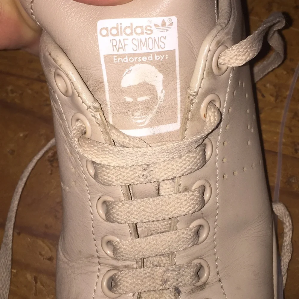 ADIDAS by RAF SIMONS Sz 6.5 tan leather Stan Smith